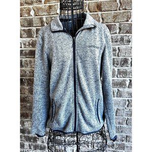 Vintage Ladies  Gulfstream Cardigan Large Sweater Gray Front Zip Embroid…